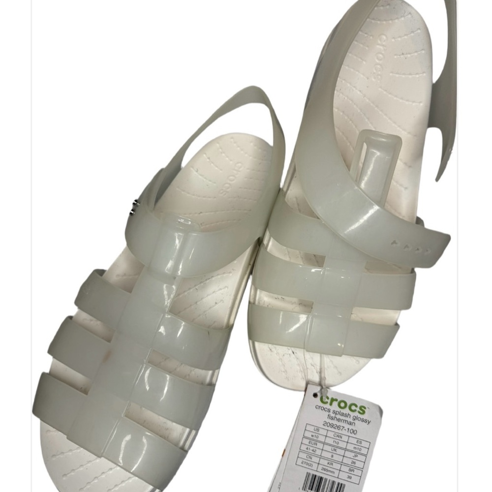 CROCS Glossy White Strappy Sandals